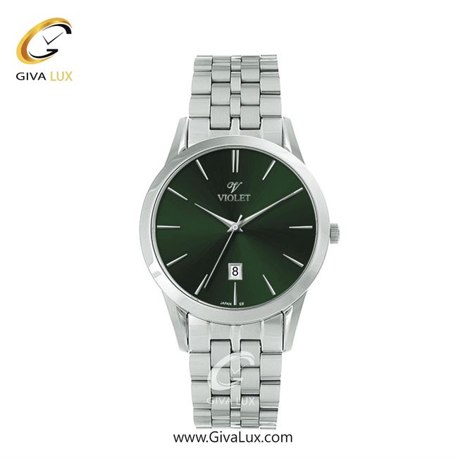 ساعت مچی اورجینال زنانه ویولت VIOLET نقره ای | نقره ای| سبز یشمی تیره| کد رفرنس 0640